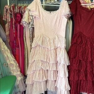 Elegant Pink Ruffled Dress